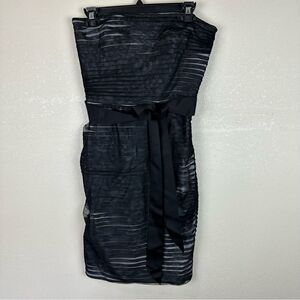 Tadashi Strapless Tulle Lace Mini Cocktail Dress Size 4 Black